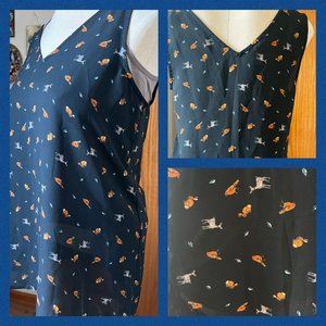 Maurices SMALL black forest animal print TANK TOP sleeveless blouse